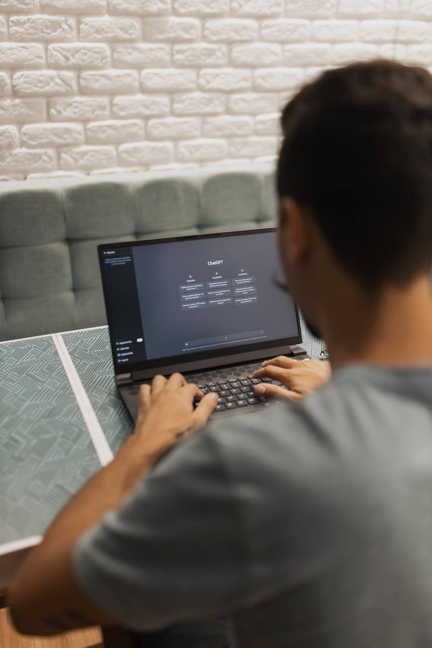 man using chatgpt ai system