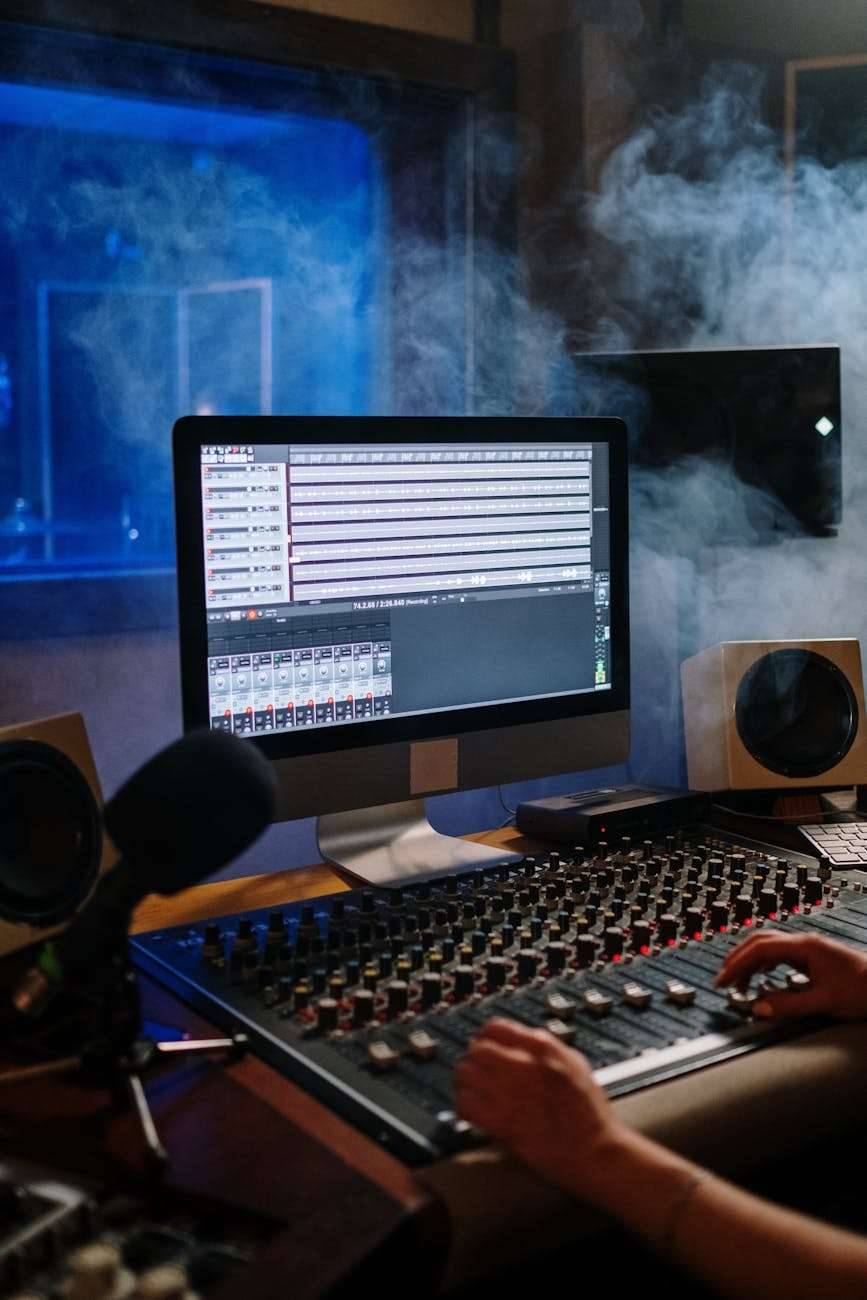 smoke inside a music studio